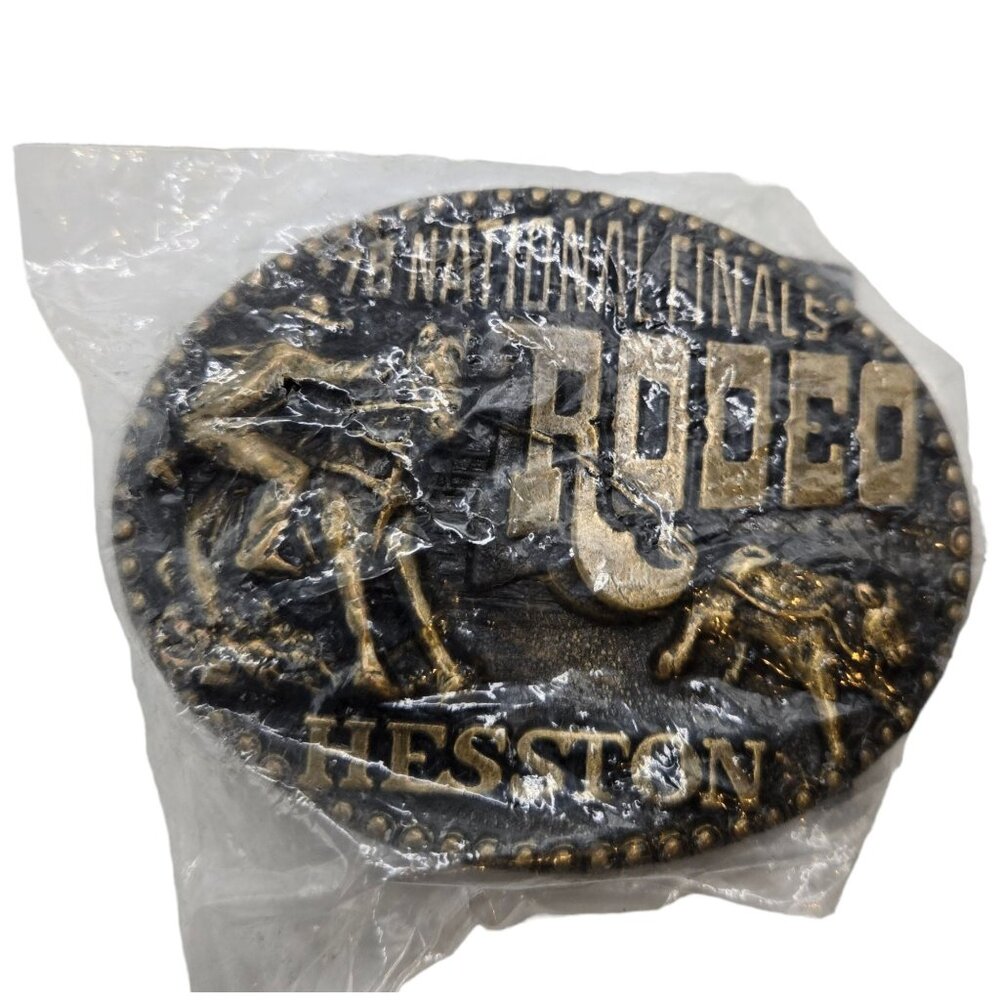 1978 NFR Rodeo Belt Buckle NOS Hesston Cowboy Calf Roper National Finals